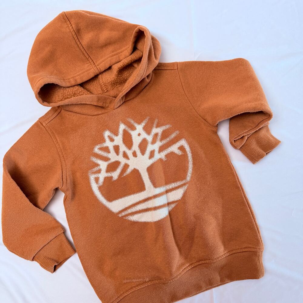 🌞LOWEST PRICE🌞 Timberland Brown Brand Logo Hooded Sweater Sz 24 mo